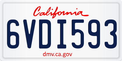 CA license plate 6VDI593
