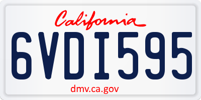 CA license plate 6VDI595