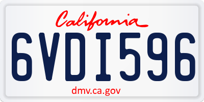 CA license plate 6VDI596