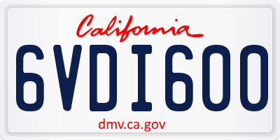 CA license plate 6VDI600
