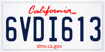 CA license plate 6VDI613