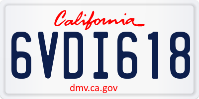 CA license plate 6VDI618