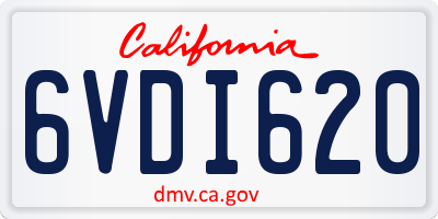 CA license plate 6VDI620