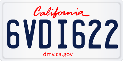 CA license plate 6VDI622