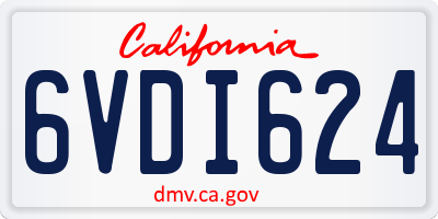 CA license plate 6VDI624