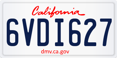 CA license plate 6VDI627