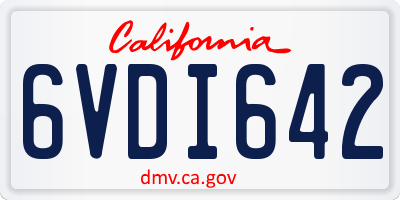 CA license plate 6VDI642