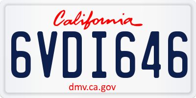CA license plate 6VDI646