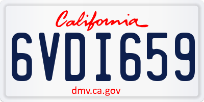 CA license plate 6VDI659