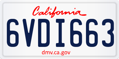 CA license plate 6VDI663