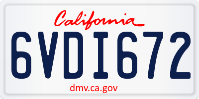CA license plate 6VDI672