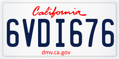 CA license plate 6VDI676