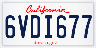 CA license plate 6VDI677