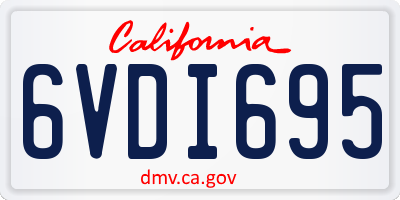 CA license plate 6VDI695