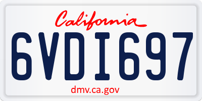 CA license plate 6VDI697