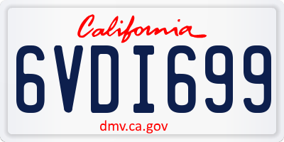 CA license plate 6VDI699