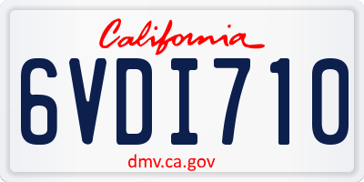 CA license plate 6VDI710