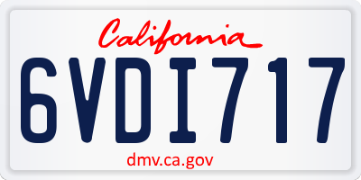 CA license plate 6VDI717
