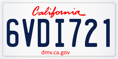 CA license plate 6VDI721