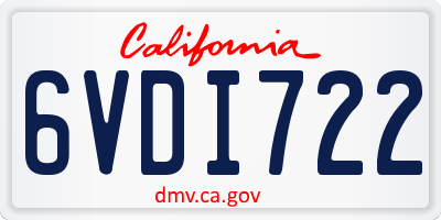 CA license plate 6VDI722