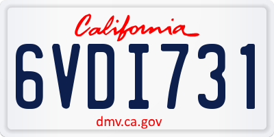 CA license plate 6VDI731