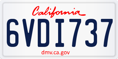 CA license plate 6VDI737