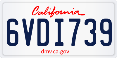 CA license plate 6VDI739