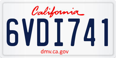 CA license plate 6VDI741