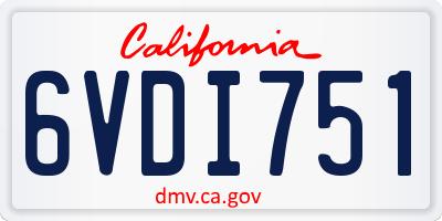 CA license plate 6VDI751