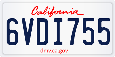 CA license plate 6VDI755