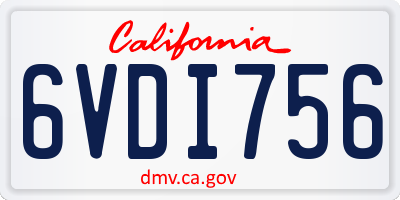 CA license plate 6VDI756