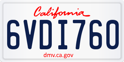 CA license plate 6VDI760