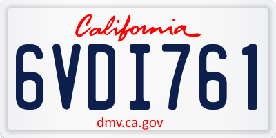 CA license plate 6VDI761