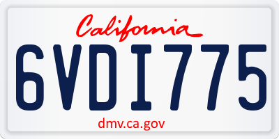 CA license plate 6VDI775
