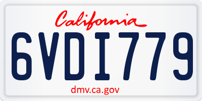 CA license plate 6VDI779