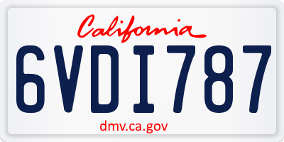CA license plate 6VDI787
