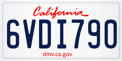 CA license plate 6VDI790
