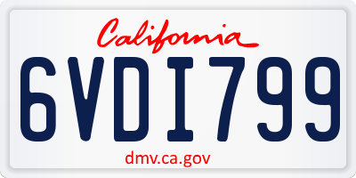 CA license plate 6VDI799