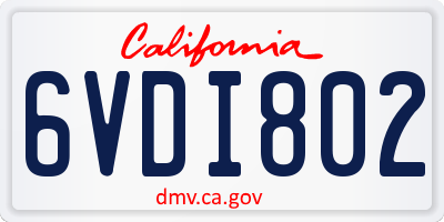 CA license plate 6VDI802