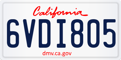 CA license plate 6VDI805