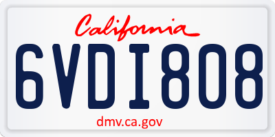 CA license plate 6VDI808