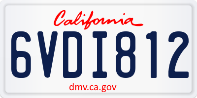 CA license plate 6VDI812