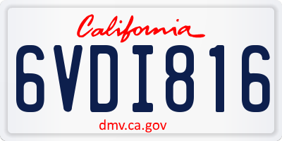 CA license plate 6VDI816