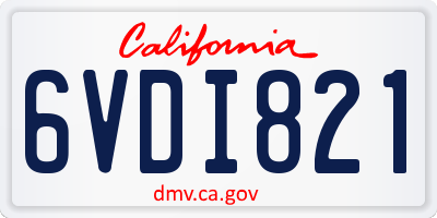CA license plate 6VDI821