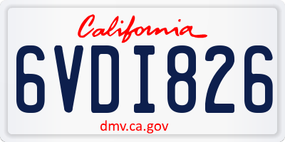 CA license plate 6VDI826