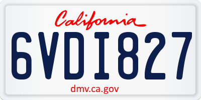 CA license plate 6VDI827