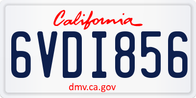 CA license plate 6VDI856