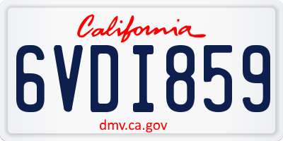 CA license plate 6VDI859