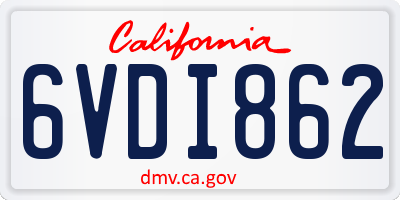 CA license plate 6VDI862