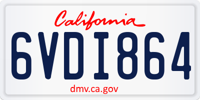 CA license plate 6VDI864